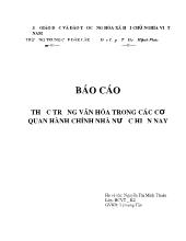 Báo cáo Thực trạng văn hóa trong cơ quan hành chính nhà nước hiện nay