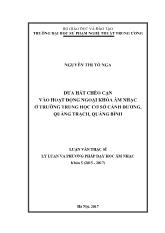 Đưa hát chèo cạn vào hoạt động ngoại khóa âm nhạc ở trường trung học cơ sở Cảnh dương, Quảng trạch, Quảng Bình