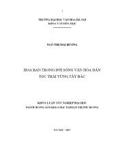 Khóa luận Hoa ban trong đời sống văn hóa dân tộc thái vùng Tây Bắc