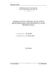 Khóa luận Khôi phục bảo tồn và phát huy giá trị văn hoá truyền thống trong lễ hội Xên mường của người Thái đen tại Sơn La