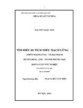 Khóa luận Tìm hiểu di tích miếu Mạch lũng (thôn Mạch lũng – Xã Đại mạch huyện Đông anh – Thành phố Hà Nội)