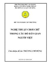 Luận văn Nghệ thuật chơi chữ trong câu đố dân gian người Việt