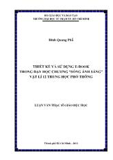 Luận văn Thiết kế và sử dụng E - Book trong dạy học chương “sóng ánh sáng” Vật lí 12 trung học phổ thông