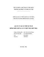 Quản lý quần thể di tích đình miếu Hùng lô ở Việt trì, Phú Thọ