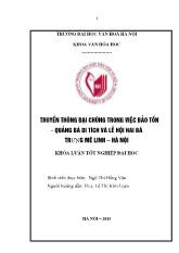 Truyền thông đại chúng trong việc bảo tồn - Quảng bá di tích và lễ hội hai Bà Trưng Mê Linh – Hà Nội