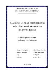 Xây dựng và phát triển thương hiệu làng nghề tranh kính Hà đông - Hà nội