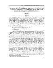 Đánh giá khả năng học tập theo chương trình sách giáo khoa hiện hành của học sinh trung học cơ sở, thành phố Thanh hóa, tỉnh Thanh Hóa