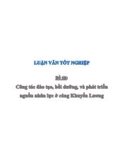 Đề tài Công tác đào tạo, bồi dưỡng và phát triển nguồn nhân lực tại cảng Khuyến Lương