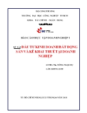 Đề tài Đầu tư kinh doanh bất động sản và kê khai thuế tại doanh nghiệp