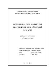 Đề tài Đề xuất giải pháp marketing phát triển du lịch làng nghề Nam Định