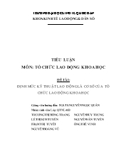 Đề tài Định mức kỹ thuật lao động là cơ sở của tổ chức lao động khoa học