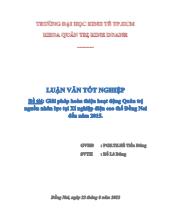 Đề tài Giải pháp hoàn thiện hoạt động quản trị nguồn nhân lực tại xí nghiệp điện cao thế Đồng Nai đến năm 2015