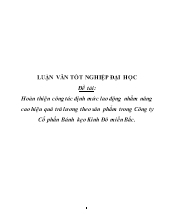 Đề tài Hoàn thiện công tác định mức lao động nhằm nâng cao hiệu quả trả lương theo sản phẩm tại Công ty Cổ phần Bánh kẹo Kinh Đô miền Bắc