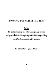 Đề tài Hoàn thiện công tác phân công, hiệp tác lao động tại bộ phận Nhà phòng và Nhà hàng - Công ty Khách sạn du lịch Kim Liên