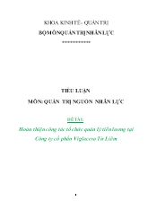 Đề tài Hoàn thiện công tác tổ chức quản lý tiền lương tại Công ty cổ phần Viglacera Từ Liêm