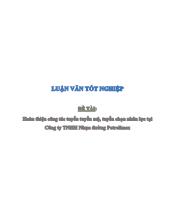 Đề tài Hoàn thiện công tác tuyển tuyển mộ, tuyển chọn nhân lực tại công ty TNHH Nhựa đường Petrolimex