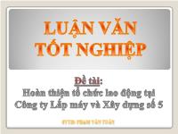 Đề tài Hoàn thiện tổ chức lao động ở công ty lắp máy và xây dựng số 5