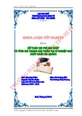 Đề tài Kế toán chi phí sản xuất và tính giá thành sản phẩm tại xí nghiệp may xuất khẩu Hà Quảng