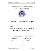 Đề tài Một số giải pháp thu hút khách du lịch úc tới Việt Nam