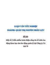 Đề tài Một số ý kiến nhằm hoàn thiện công tác tổ chức lao động khoa học cho lao động quản lý tại Công ty cơ khí 79