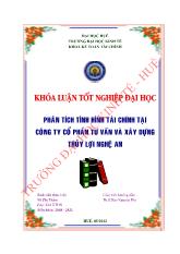 Đề tài Phân tích tình hình tài chính tại Công ty Cổ phần tư vấn và xây dựng thuỷ lợi Nghệ An