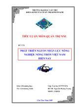 Đề tài Phát triển nguồn nhân lực nông nghiệp và nông thôn Việt Nam hiện nay
