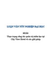 Đề tài Thực trạng công tác quản trị nhân lực ở khách sạn City View và một số giải pháp hoàn thiện