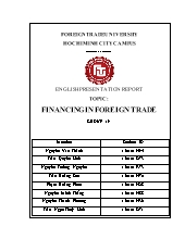 Financing in foreign trade