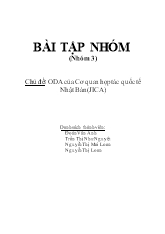 Hợp tác quốc tế - Bài tập nhóm - Chủ đề: ODA của cơ quan hợp tác quốc tế Nhật bản (jica)