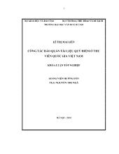 Khóa luận Công tác bảo quản tài liệu quý hiếm ở thư viên quốc gia Việt Nam