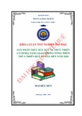 Khóa luận Giải pháp thúc đẩy đầu tư phát triển cơ sở hạ tầng giao thông nông thôn Thừa Thiên Huế từ nay đến năm 2020