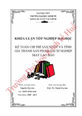 Khóa luận Kế toán chi phí sản xuất và tính giá thành sản phẩm tại xí nghiệp may Lao Bảo