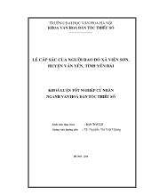 Khóa luận Lễ cấp sắc của người dao đỏ xã Viễn sơn, huyện Văn yên, tỉnh Yên Bái