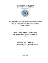 Khóa luận Lễ hội báo slao của người tày với việc phát triển du lịch trên địa bàn xã Quốc khánh, huyện Tràng định, tỉnh Lạng Sơn