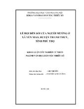 Khóa luận Lễ hội đền sồi của người mường ở xã Yến mao, huyện Thanh thuỷ, tỉnh Phú Thọ