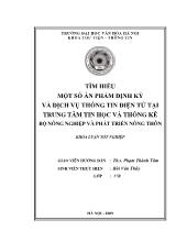 Khóa luận Tìm hiểu một số ấn phẩm định kỳ và dịch vụ thông tin điện tử tại trung tâm tin học và thống kê bộ nông nghiệp và phát triển nông thôn