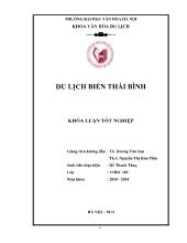 Khóa luận Văn hóa du lịch - Du lịch biển Thái Bình