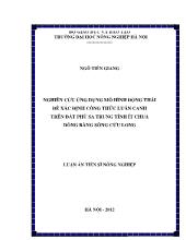 Luận án Nghiên cứu ứng dụng mô hình động thái để xác định công thức luân canh trên đất phù sa trung tính ít chua đồng bằng sông Cửu Long