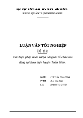 Luận văn Các biện pháp hoàn thiện công tác tổ chức lao động ở Bưu điện huyện Tuần Giáo