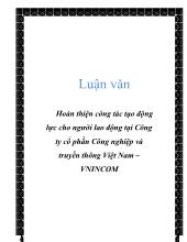 Luận văn hoàn thiện công tác tạo động lực cho người lao động ở công ty cổ phần công nghiệp và truyền thông Việt Nam – Vnincom