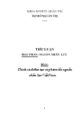 Nguồn nhân lực - Chính sách đào tạo và phát triển nguồn nhân lực Việt Nam