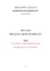 Quản trị nguồn nhân lực - Các thuận lợi và khó khăn khi áp dụng mô hình thuyết z vào Việt Nam