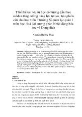 Thiết kế tài liệu tự học có hướng dẫn theo môđun tăng cường năng lực tự học, tự nghiên cứu cho học viên ở trường Sĩ quan lục quân 1 môn học Hoá đại cương phần Nhiệt động hóa học và Dung dịch