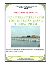 Thuyết minh dự án đầu tư dự án trang trại nuôi tôm thẻ chân trắng thương phẩm