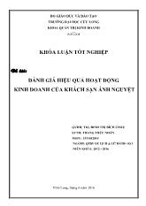 Đề tài Đánh giá hiệu quả hoạt động kinh doanh của khách sạn Ánh Nguyệt