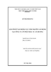 Đề tài Giải pháp tạo động lực cho người lao động tại công ty cổ phần đầu tư An Dương