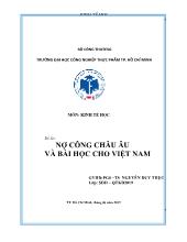 Đề tài Nợ công Châu âu, bài học cho Việt Nam