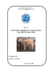 Đề tài Nuôi thử nghiệm cừu phan rang tại thị xã Trà Vinh