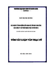 Luận văn Các nhân tố ảnh hưởng đến quan hệ với nhà cung ứng của Công ty cổ phần Mạng trực tuyến Meta