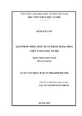 Luận văn Giải pháp thúc đẩy xuất khẩu hàng hóa Việt Nam sang Ấn Độ